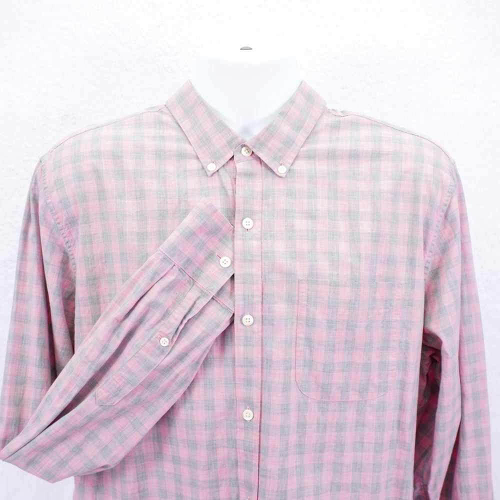 Bonobos -XL Long- Slim Fit 100% Cotton Red Plaid Dress Shirt Button Down